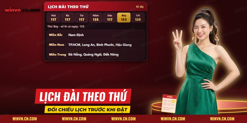 Lịch đài xổ số 3 miền theo từng thứ trong tuần kèm số lô mỗi ngày và các đài quay thứ Bảy