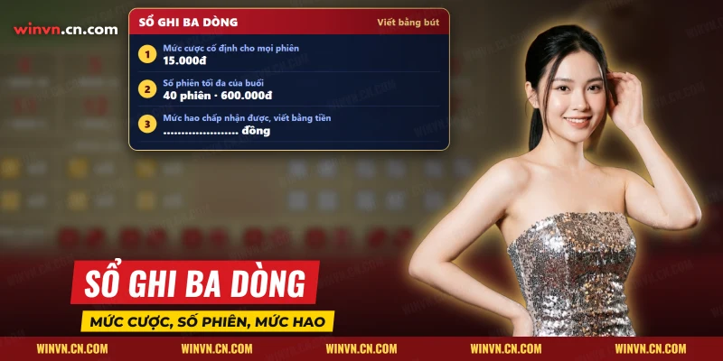 Sổ ghi phiên tài xỉu với mức cược cố định, số phiên tối đa và dòng mức hao chấp nhận được